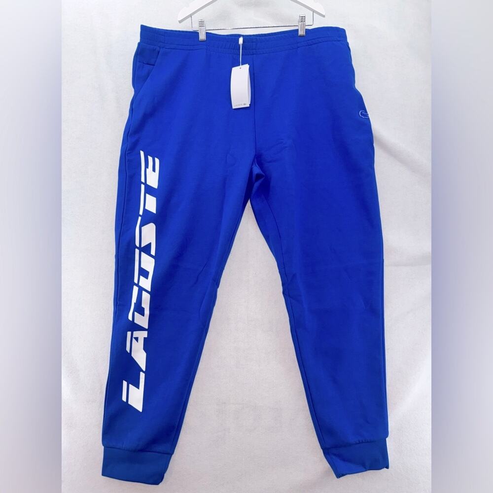NWT Men’s Lacoste Track Pants size 3XL (8) Marina Blue & White Sweats Slim Fit
